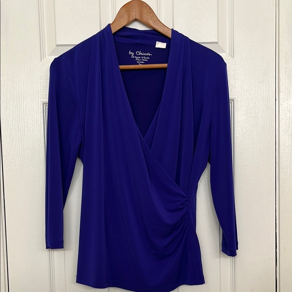 Chico's Tops - Chico’s VNeck Purple Blouse Size 1